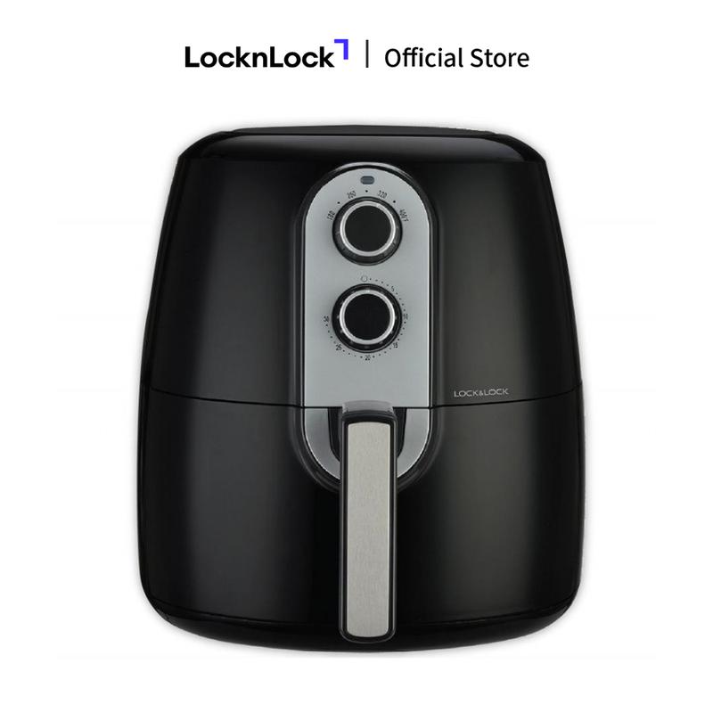 Nồi chiên không dầu LocknLock EJF151BLK Eco Fryer dung tích 5,2L, nút cơ - Màu đen