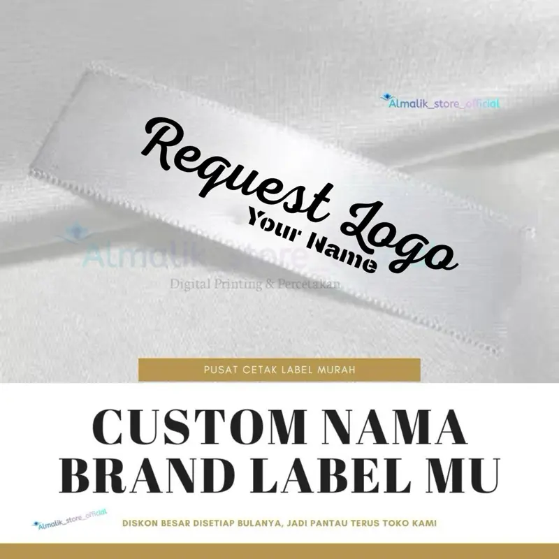 100 pcs Label baju satin custom lebel hijab tas sepatu topi jaket kaos ...