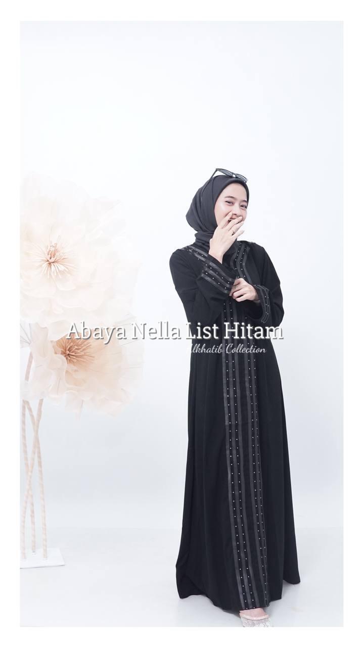 Product Introduction of Abaya Gamis ALKHATIB Hitam Nella Motif Jetblack Ready Wanita Muslim Grade A Ukuran S M L XL XXL gamisabaya 5