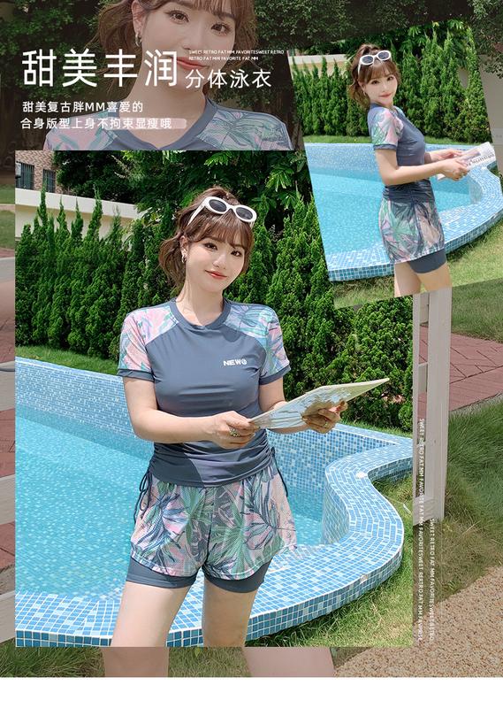 Product Introduction of 2024 New Sports Swimwear Women's Split Boxers plus Size Plump Girls Conservatively Thin Cover Belly Hot Spring Swimwear 4