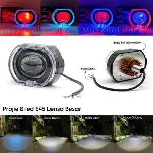 Lampu Utama Biled E45 4,5 Inc Lensa Besar Full Aluminium High Low Beam