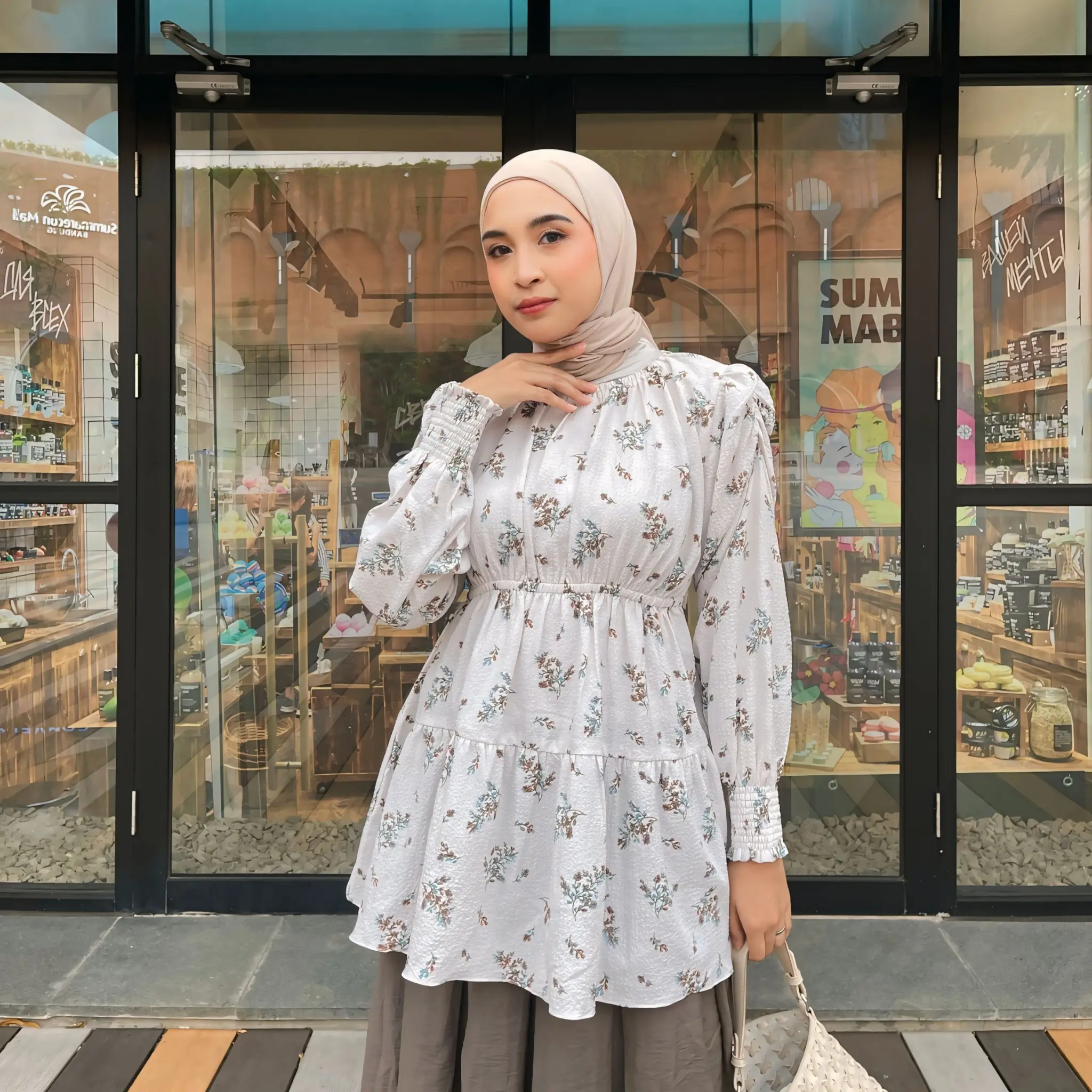 Eclemix Top Euna Classic Korean Style Muslim Wanita Nyaman