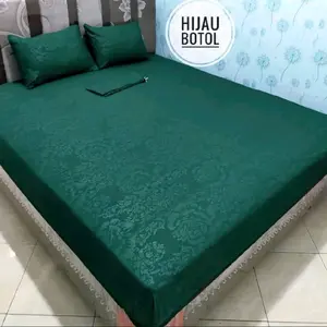 cod seprei set  polos embos murah ukuran 180x200 160x200 120x200 tinggi 20 cm bahan katun adem tebal dam tidak luntur