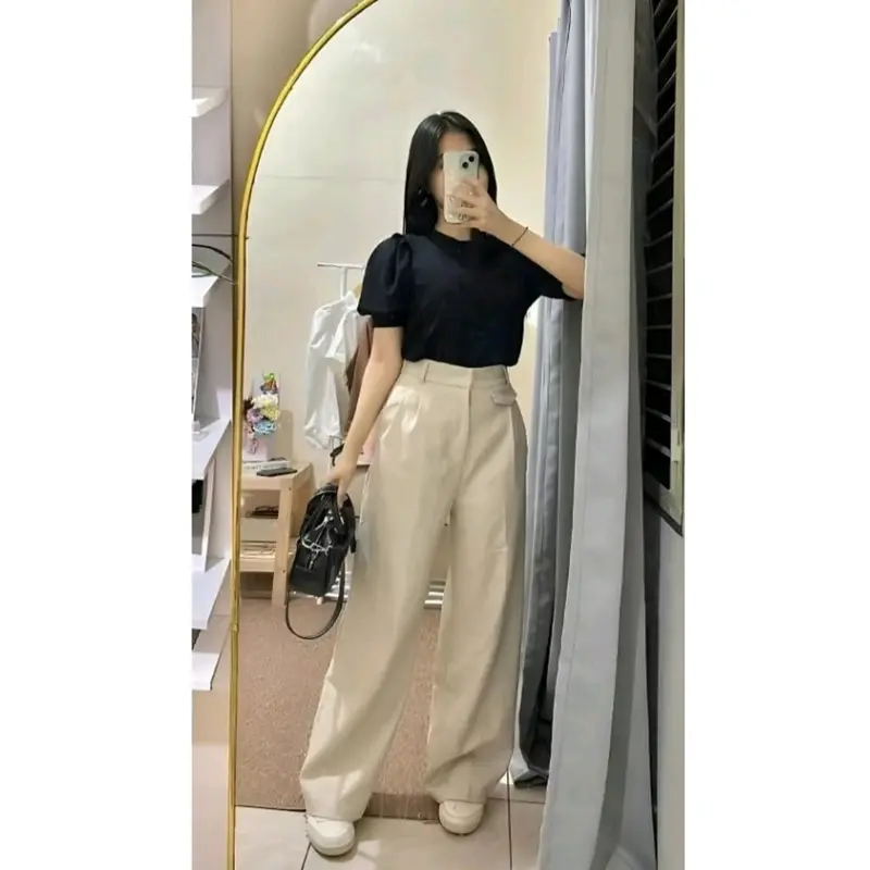 ORO PANT CELANA WANITA HIGHWAIST LOOSE PANT TROUSRE - CELANA WANITA ANTI KUSUT SEMI WOLL 5