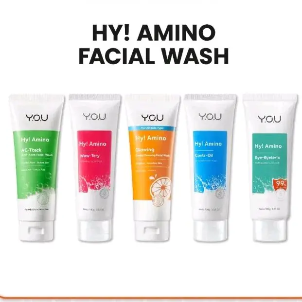 YOU HY! AMINO FACIAL WASH 100ML - Facial Wash Viral untuk berbagai jenis kulit Hydrating Mencerahkan Berjerawat Berminyak