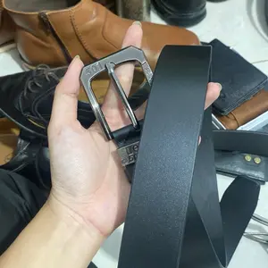 Gesper kulit pria hitam satu lapis