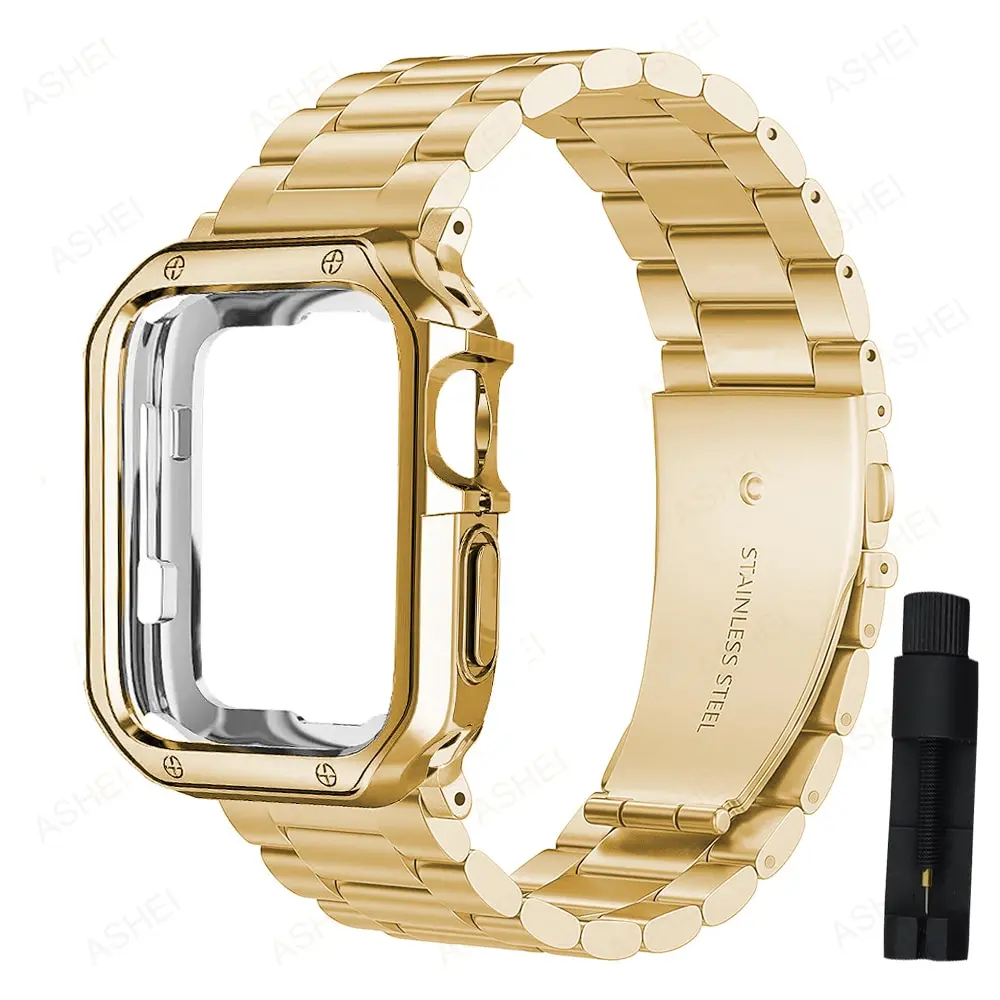 Strap + Case for Apple Watch Ultra 9 7 8 49mm 45mm 41mm Band 6 5 4 Se 44mm 40mm TPU Case Cover for iWatch 3 42mm 38mm Bracelet+protector Case