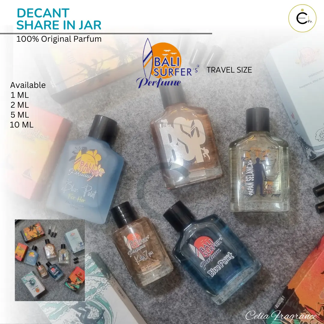 BALI SURFERS PERFUME Decant (Share in Jar) – Travel Size BSP BALI SURFERS PERFUME Papan Selancar Blue Point For Him Blue Point For Her Kuta 7pm Bali Cliff 1 Share in Bottle Decant Papan Selancar Blue Point For Him Blue Point For Her Kuta 7 pm bali cliff 1