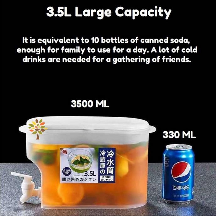 JOIN Dispenser Tempat Air Minum 3.5L/ Dispenser Jus Box Kontainer Masuk Kulkas / Dispenser Infused Water 5