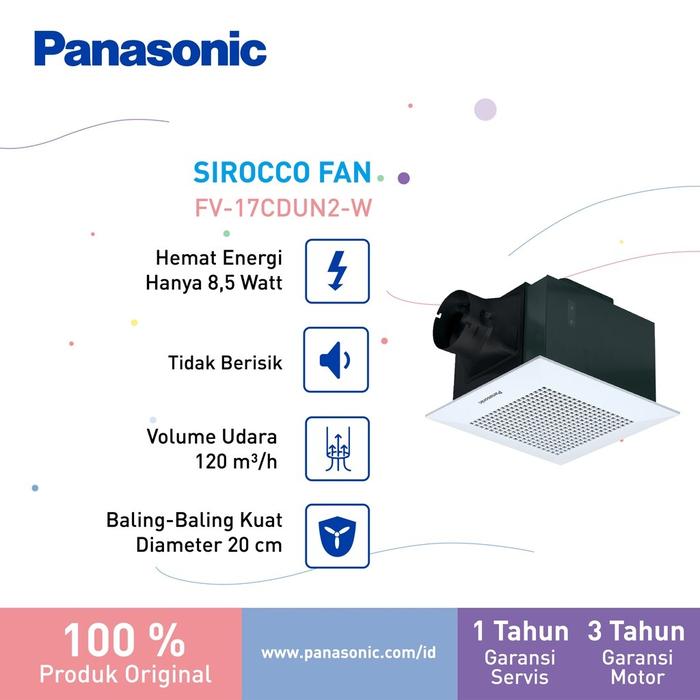 Gambar Panasonic FV-17CDUN2-W - Kipas Ventilasi / Ventilating Fan dari Panasonic Indonesia Kota Bekasi Tokopedia