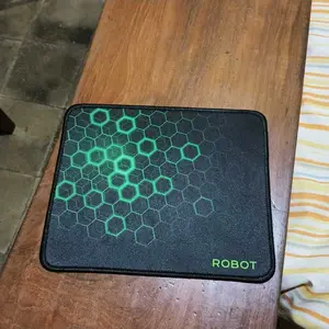 ROBOT Mousepad RP01 Green Anti Slip komputer  Polos Hitam Murah Rubber Original [BISA COD]