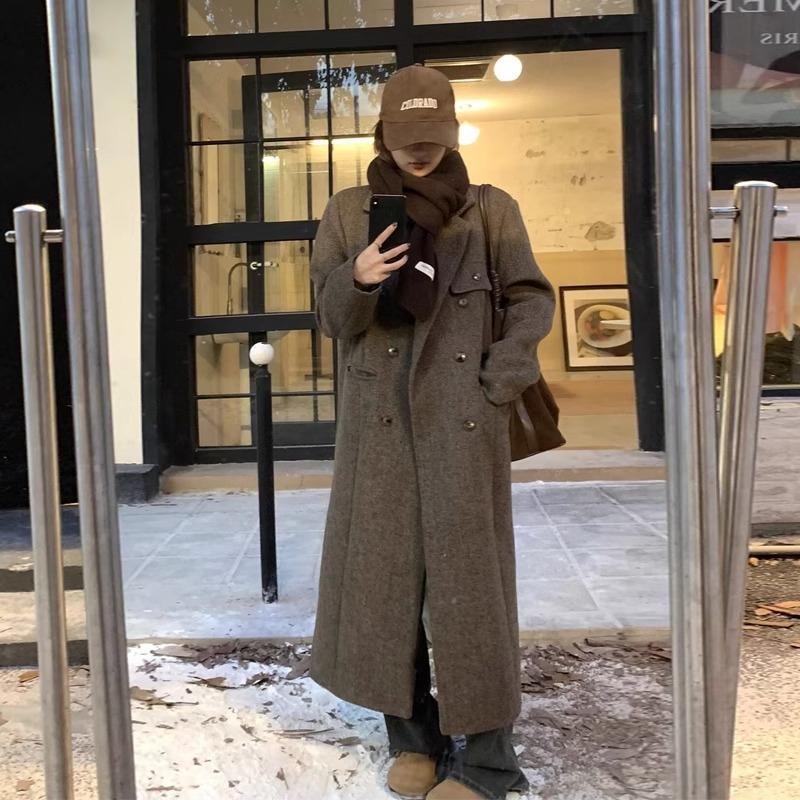 TieuTieu-2 KOC 2471-2475 TB Áo Măng Tô Dạ Trần Bông Nữ Form Rộng Hàn Quốc Chất Liệu Vải Cao Cấp Thoáng Mát Màu Đen Xám Style Công Sở Thời Trang Thu Đông