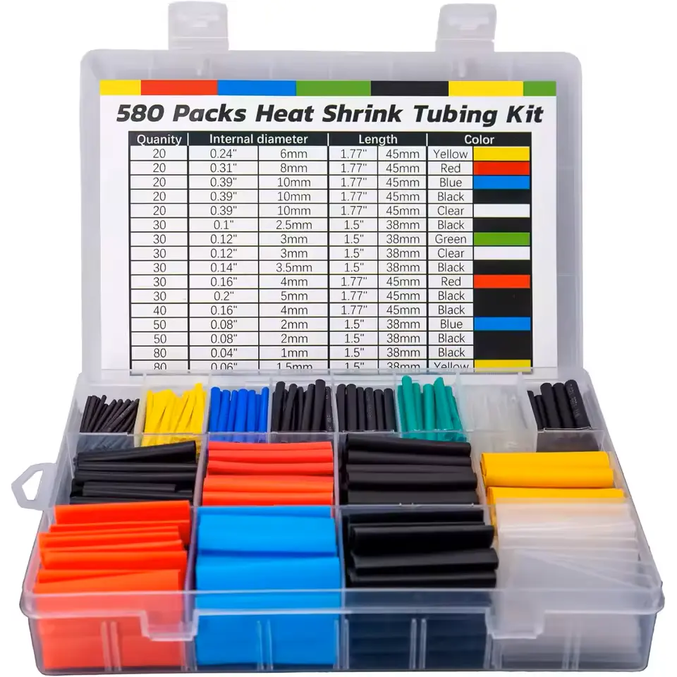 HEAT SHRINK PEMBUNGKUS KABEL BAKAR SELANG KONEKTOR PENYAMBUNG KABEL ISOLASI BAKAR 580/328/127 PCS