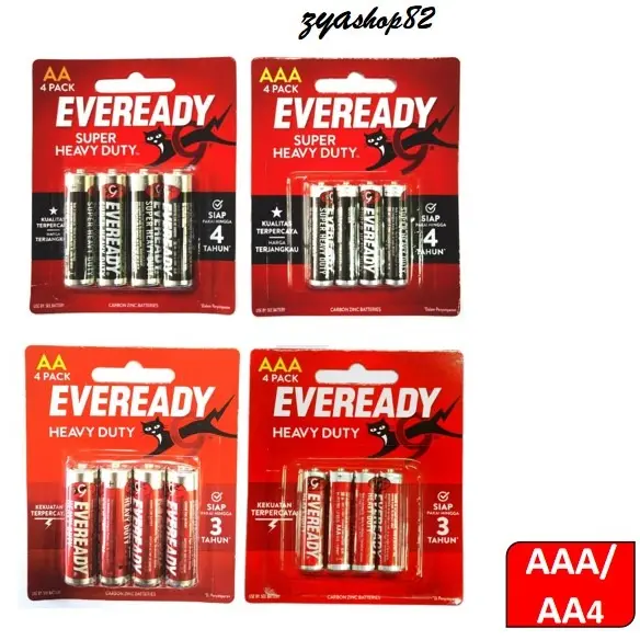 EVEREADY HEAVY DUTY / SUPER HEAVY DUTY AA / AAA 4 PCS