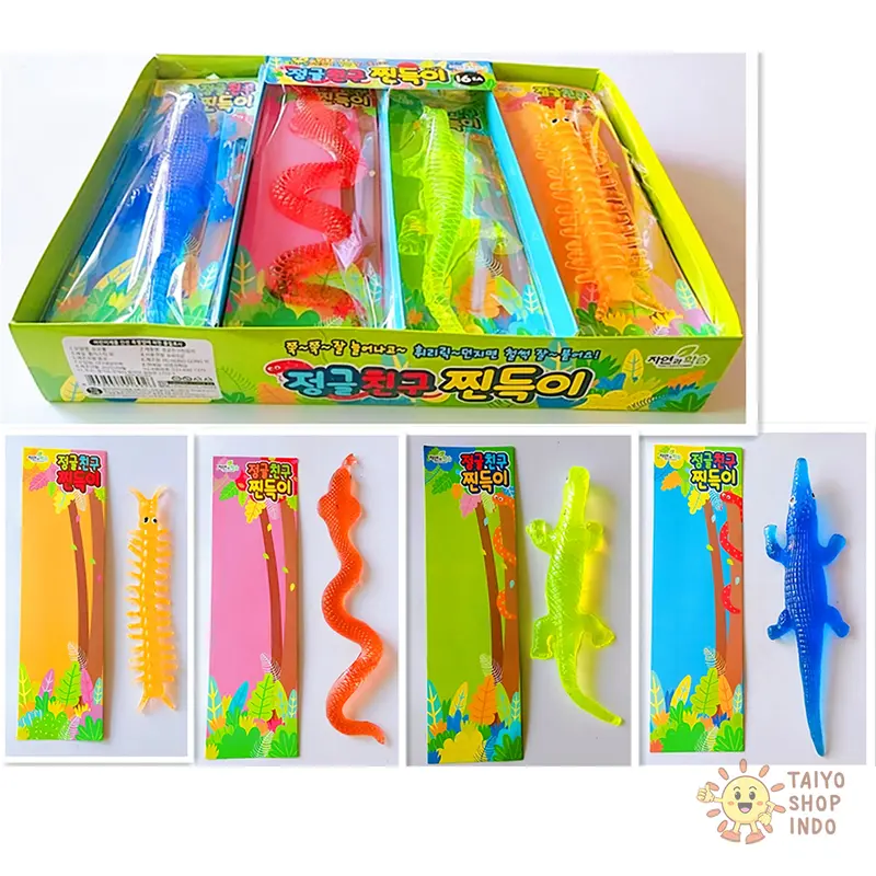 TAIYO Mainan Anak Splat Sticky Toys Animal Hewan Tempel Jelly Wall Tembok Dinding 8