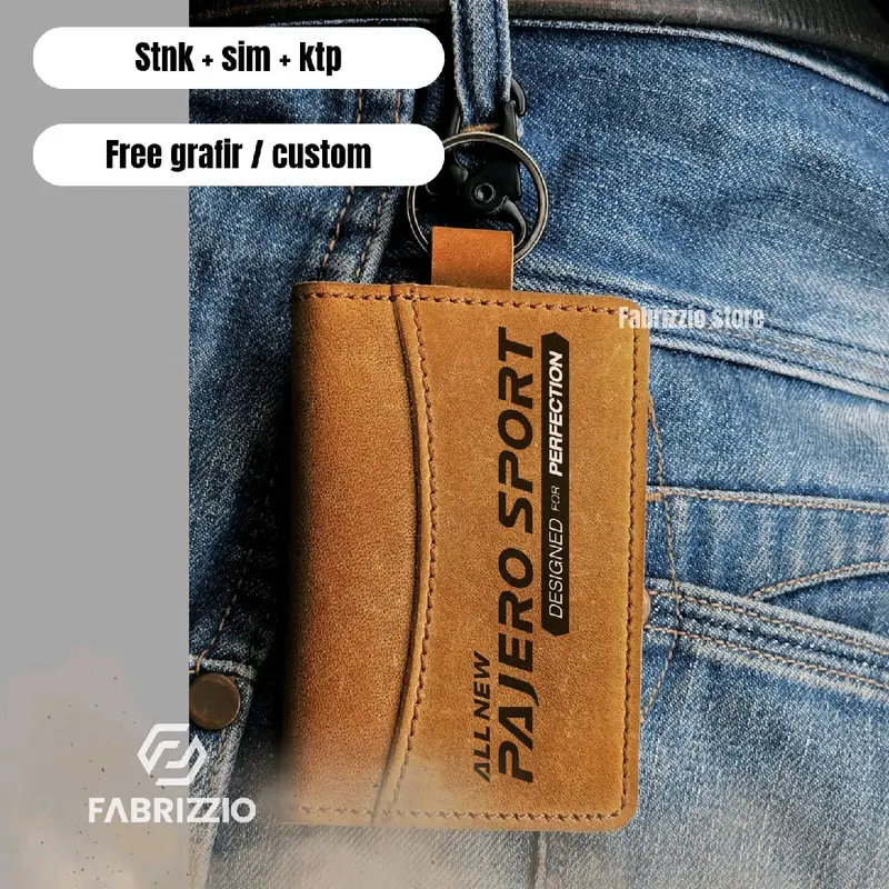 Gantungan STNK/SIM Kulit Asli untuk Kendaraan-Hadiah, Car-LAZI0 4