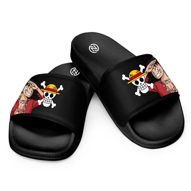 Sandal Slop Pria Luffy Anti Slip Karet Kasual Warna Ceria Shoes 0