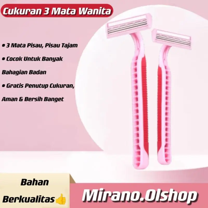 Pencukur 3 Mata Pisau Tajam Untuk Wanita Pink/Pencukur Bulu Ketiak Kaki ⭐Mirano ⭐