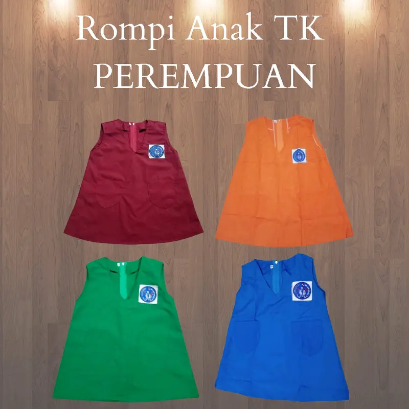 Seragam Sekolah  Rompi Untuk Anak TK PEREMPUAN Warna Biru Benhur, Hijau , Merah 0