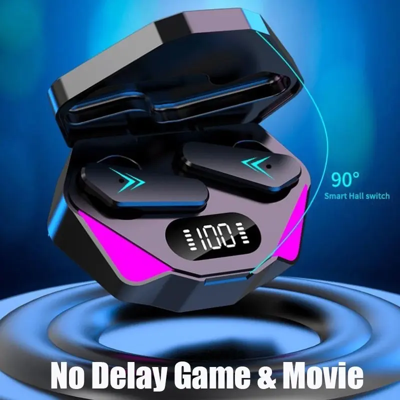 Skytime Gaming Earphone Bluetooth TWS T23 (X15) No Delay Low Latency Waterproof Battery Display RGB 2