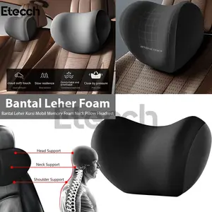 Bantal Leher Kursi Mobil Memory Foam Neck Pillow Headrest Car