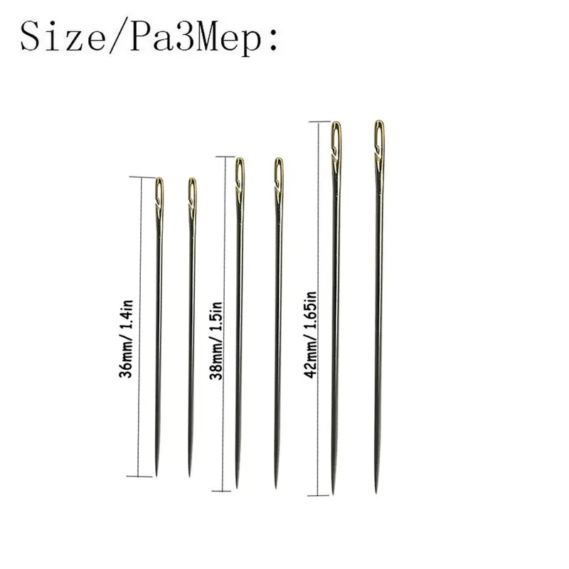 Kim Khâu Tay Bằng Thép Không Gỉ, 12 Cái, Kim Khâu Mới, Không Cần Chỉ, Chỉ Cần Móc Dây Trong Lỗ Mở Bên Đuôi Không Cần, Tự Làm Cho Người Già Mù Nhiều Kích Cỡ Darning 7