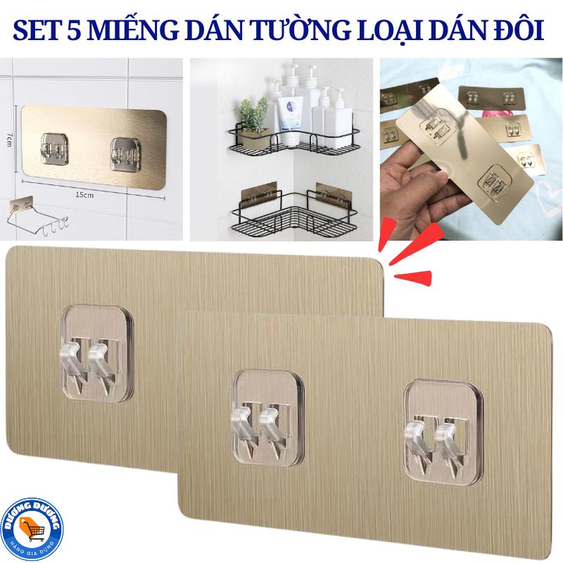 Combo 5 Miếng Dán Tường Loại Dán Đôi Siêu Dính Chịu Lực , Miếng Dán Thay Thế Kệ Nhà Tắm, Kệ Đựng Bàn Chải móc treo tường / Miếng Dán Kệ Nhà Tắm Treo Tường móc treo ảnh cưới Miếng Dán Tường