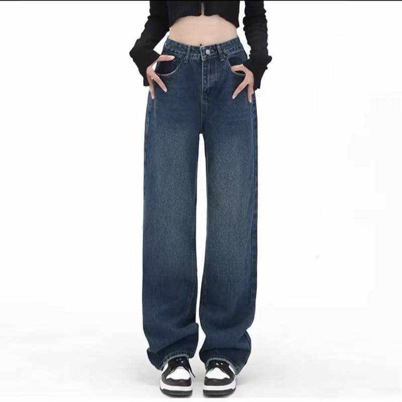 ￼COD amode Abu abu Retro High Waist New Celana Jeans Panjang Wanita 5