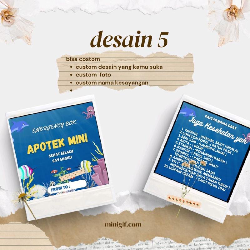 Custom Sticker Apotek Mini Super Box List Obat Gratis Desain unik 5