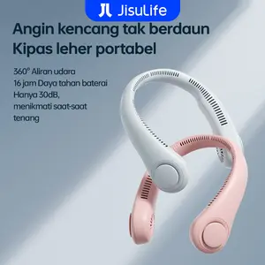 JISULIFE Neck Fan Life3 Kipas Leher Portable 4000mAh Desain Segar Dengan Material Anti Minyak Angin Kencang Dan Luas Menjaga Wajah Tetap Kering
