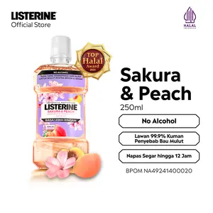 LISTERINE Sakura & Peach Antiseptic Mouthwash 250 ml - Obat Kumur Antiseptik Lawan Bau Mulut