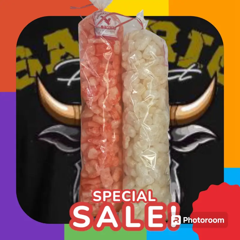 2 BALL 400gr KERUPUK RAMBAK KULIT SAPI, VARIAN RASA , BISA COD- SNACK Asin Pedas Camilan Food Rumput Makanan Cemilan Keripik 1