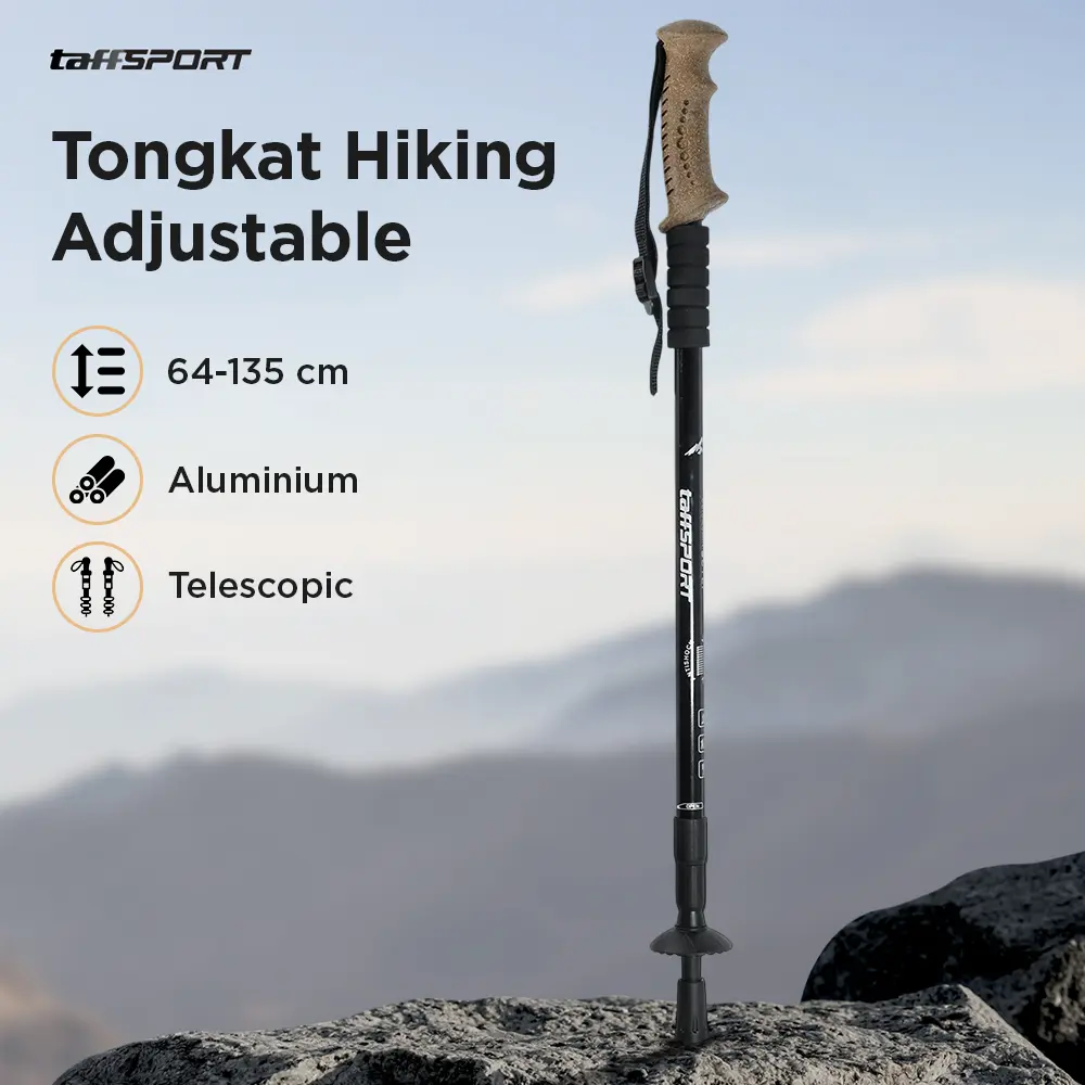 Mutiara Mall - Tongkat Hiking Aluminium | Trekking Pole Telescopic | Tongkat Gunung 135cm