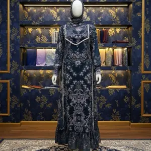 Gamis Dress Muslim Sultan Printing Set Hijab segiempat