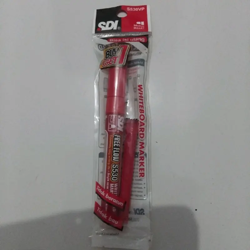 SPIDOL WHITEBOARD MARKER / SPIDOL BOARDMARKER / SPIDOL PAPAN TULIS / SPIDOL BISA DIHAPUS MERK SDI FREEFLOW S530 GRATIS 1 REFILL WARNA HITAM, BIRU DAN MERAH 5