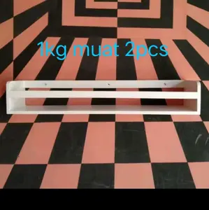 Rak Dinding Kayu Mindi Putih P 40 cm x L 10 cm - Hemat Ruang