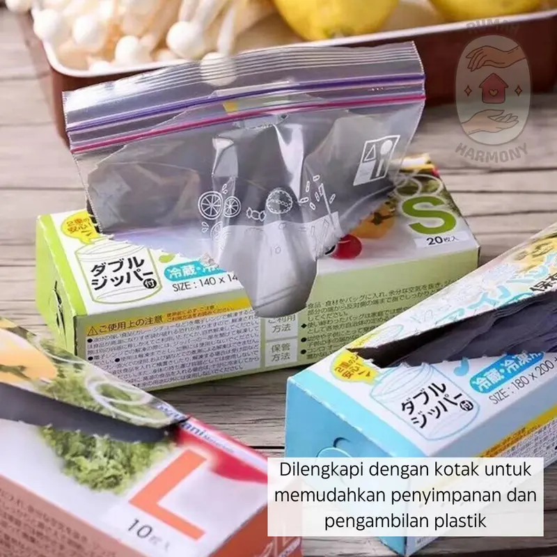 Plastik Double Ziplock Reusable Penyimpan Makanan Sayuran Buah Daging Higienis Food Grade 7
