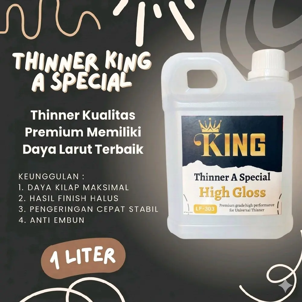 THINNER A SPECIAL KING HIGH GLOSS 1 LITER PENGENCER CAT THINNER