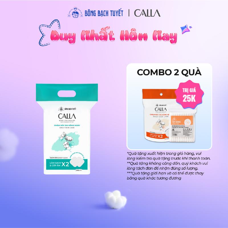  Bông làm sạch da Calla Bông Bạch Tuyết Sạch Sâu túi 250gr an toàn cho da @bongtaytrang @lamsachda @nữ women @lamdep @taytrang Làm Đẹp Da Skincare 