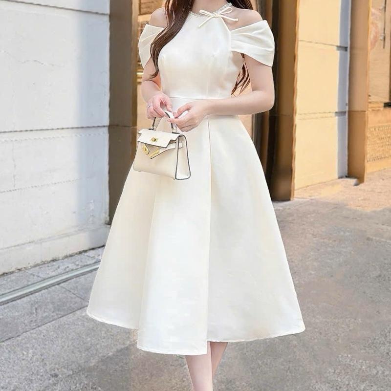  Váy Đầm Thiết Kế Đi Tiệc KB618 Bàn Tafta Phối Cổ Đá Sang Chảnh Cao Cấp - Kinh Bắc Trend 