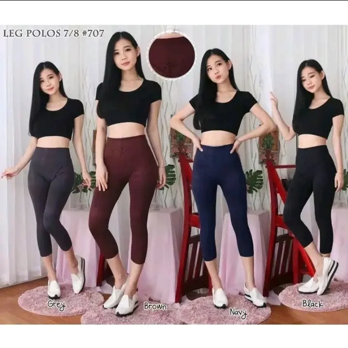 LEGGING KAOS 3/4 SOFT RAYON - Legging Pendek Bawah Lutut - Celana Wanita Tebal Nyaman 5