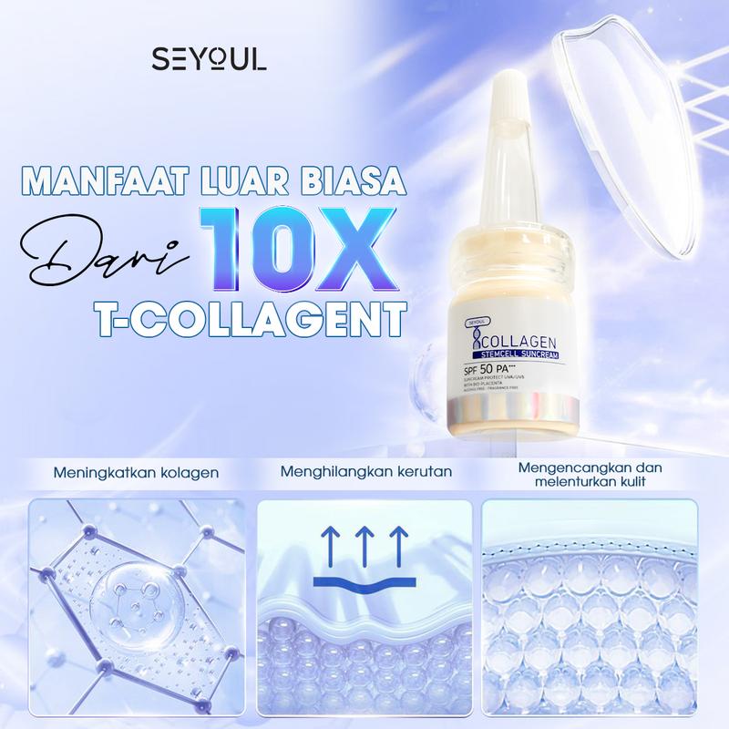 [BELI 2] SEYOUL Serum Tabir Surya Sel Stem x10 Collagen SPF 50 PA+++ Perawatan Berjerawat Facial Wajah serum sunscreen whitening sunscreen  penghilang sunscreen bruntusan 3