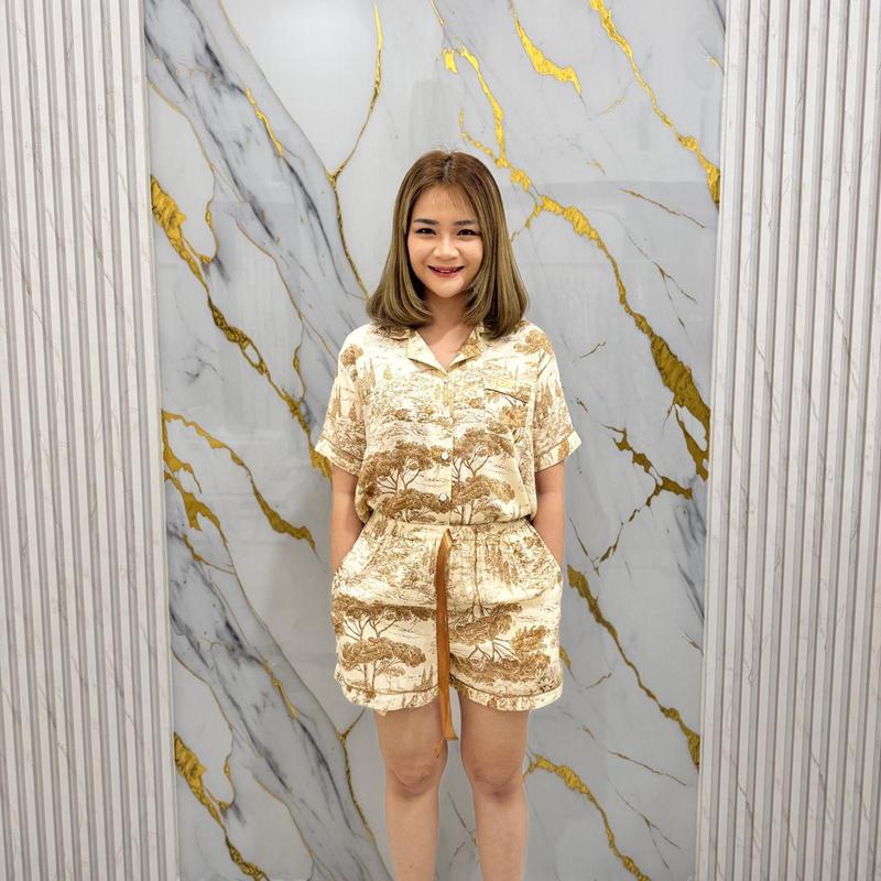 Piyama Baju Tidur Wanita Rayon Premium One Set Korean Style Bumil Busui Friendly Model Kancing Depan Nyaman Atasan Celana Lembut Setelan Dewasa Panjang Pendek 3