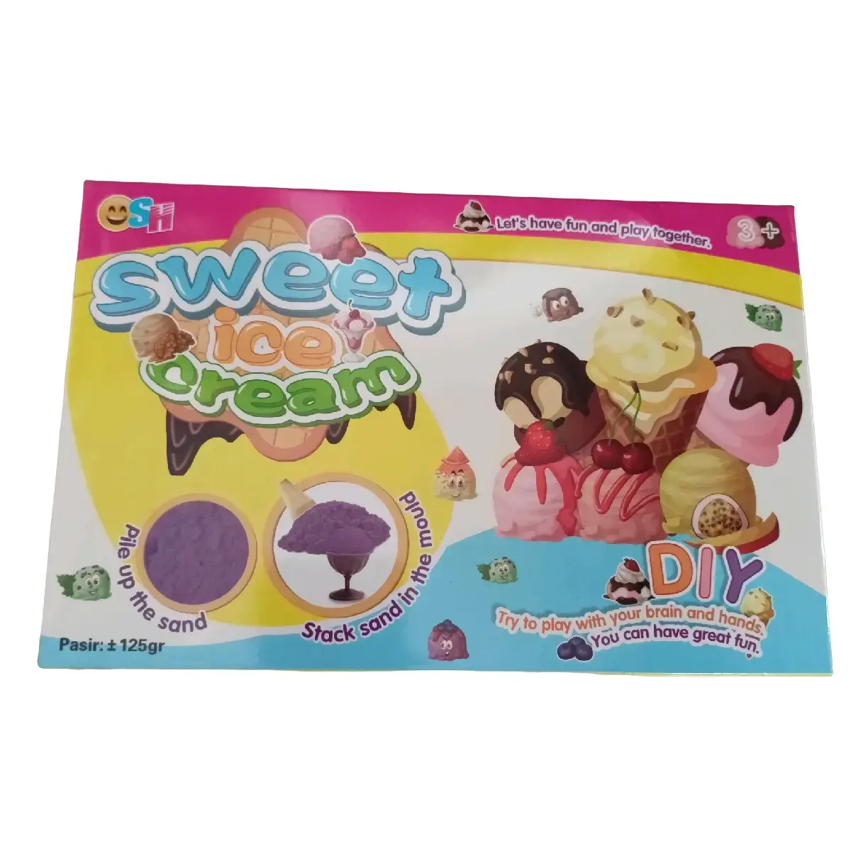 sweet ice cream + pasir pasiran kecil ice cream + magic sand kecil Toys