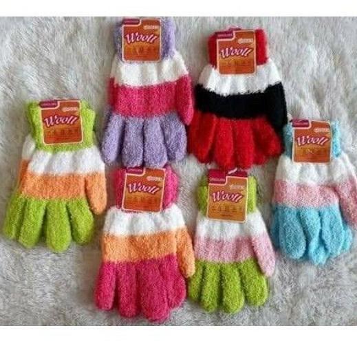 Sarung tangan woll bulu lembut / sarung tangan wanita dewasa / sarung tangan motor belang Gloves Gloves 2