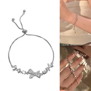 ​Gelang Titanium Serut Zirkon Korea - Liontin Tali Rambut Couple Unisex, Hadiah Pacar Bestie​