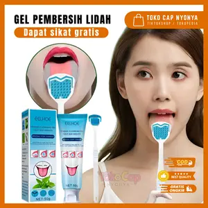 Set Gel Pembersih Lidah & Sikat Lidah Bersihkan Kotoran Mulut Penyegar Nafas Anti Bau