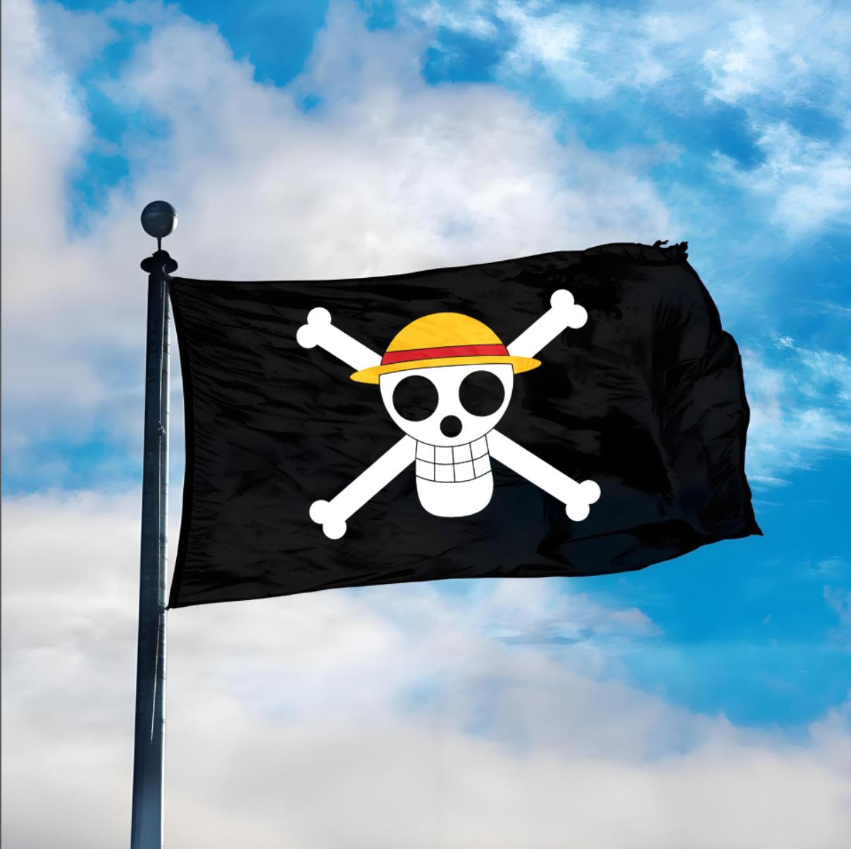 Bendera One Piece Terbaru 2026 Kain Bendera Luffy Besar Kecil Printing HD One Piece Ukuran 90x60 & 150x90cm Bendera One Piece 5 Model Satin Polyester Bendera One Piece