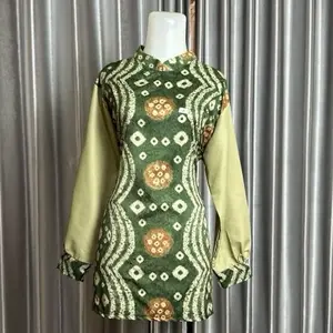 Tunik cantik Motif Jumputan Palembang Kantor Vine Casual Tunics syar'i safeya  tunik
