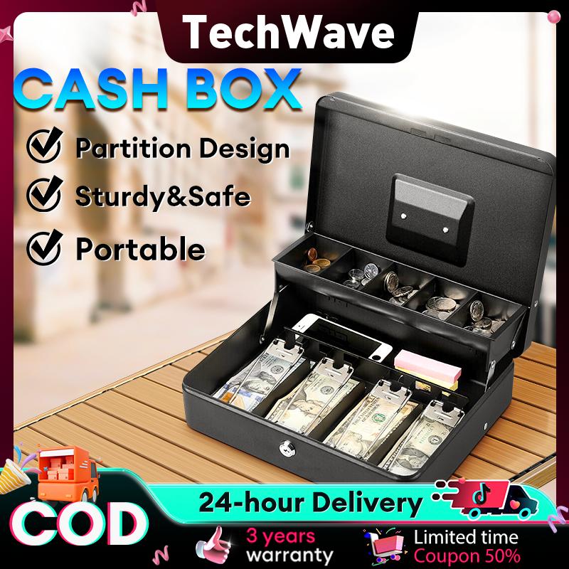 Portable Cash Box Cash Box Storage Box Steel material (30cm - TikTok ...